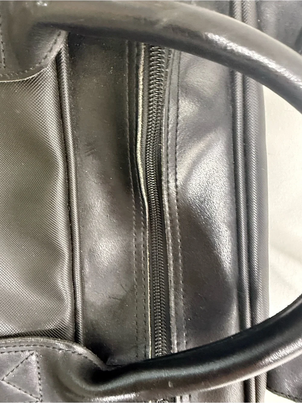 Circa Black Leather Duffel Bag for Men